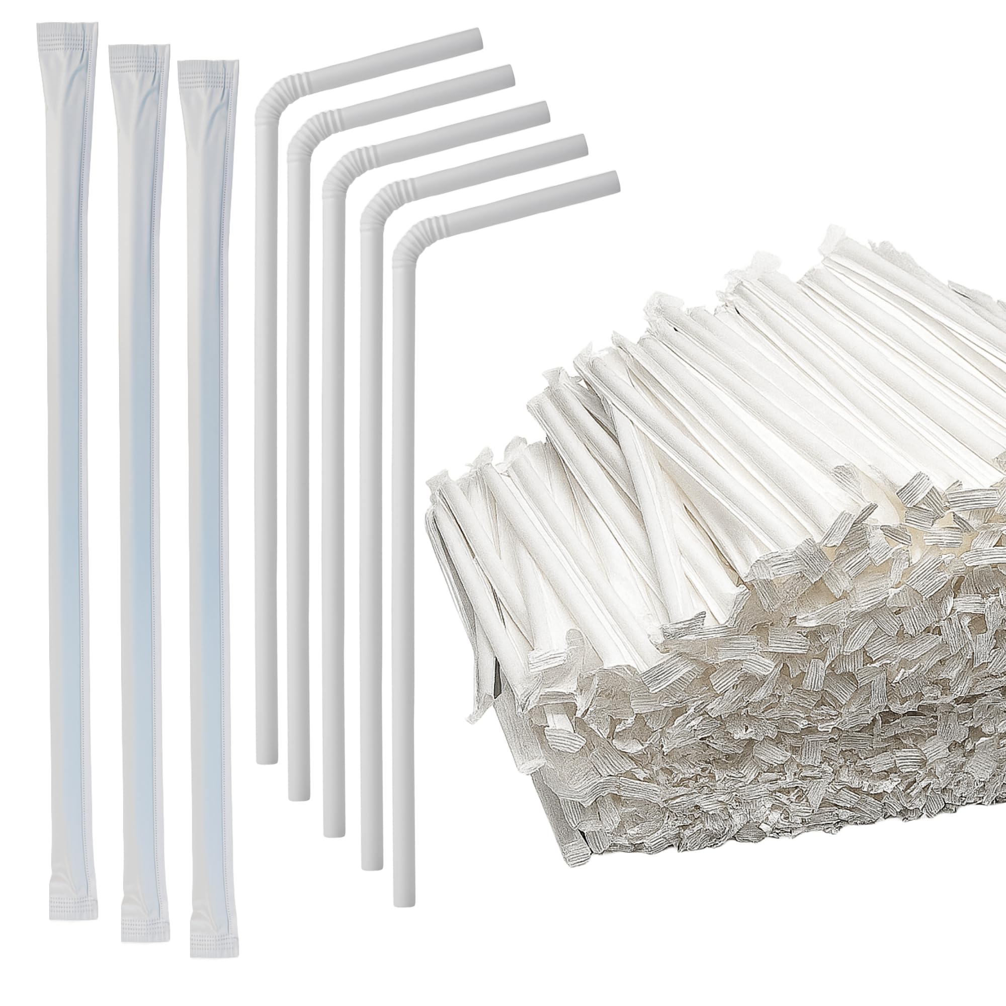 STRAW FLEXIBLE COVER PUTIH (500 PCS)